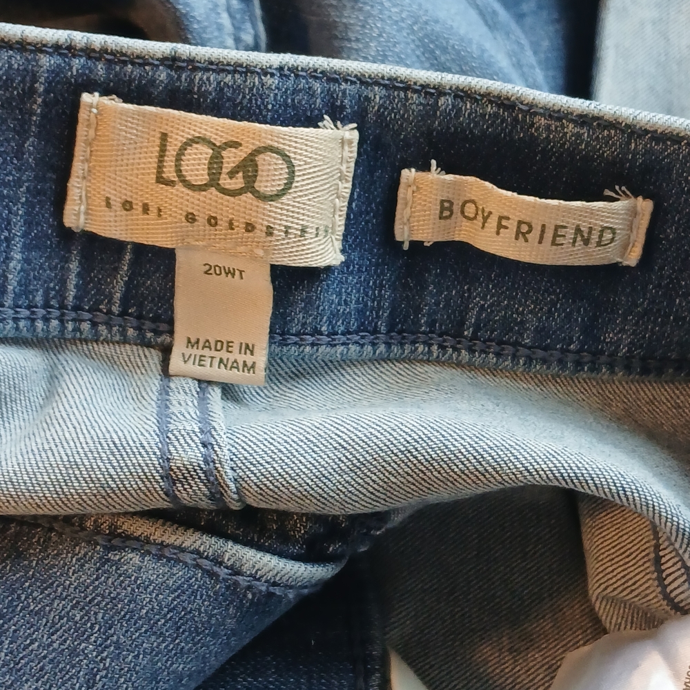 LOGO By Lori Goldstein Patchwork Boyfriend Jeans Size 20WT NWT - Picture 3 of 5